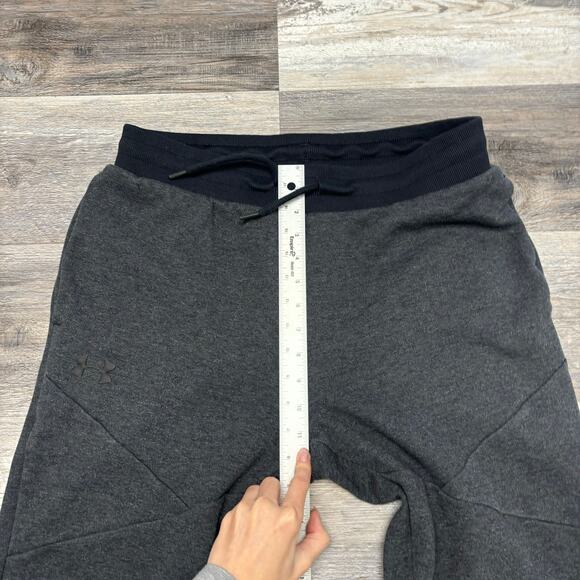 Under Armour Gray Black  Mens L Tapered Cuffs Double Knit Joggers Sweatpants EUC - Picture 8 of 10